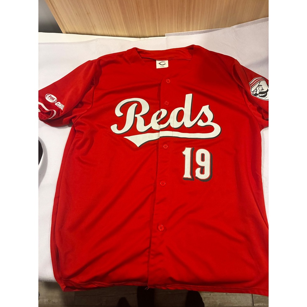 Cincinnati Reds Joey Votto 19 Baseball Jersey Red Mens XL Fox Sports Ohio Patch